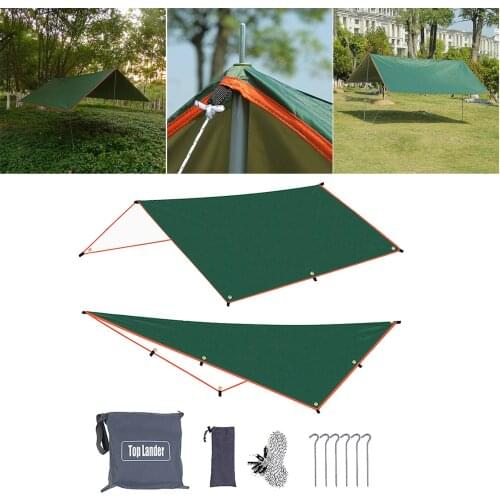 Tent Tarp Strong Tarpaulin Roof Ground Cloth Cover w/ Storage Bag Nails