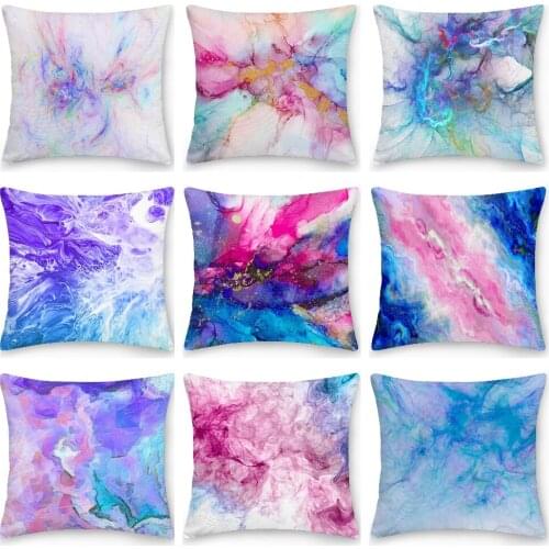 Watercolor Marble Pillowcase Decorative Sofa Cushion Case Bed Pillow Cover Home Decor Car Cushion Cover Throw Pillow Case
