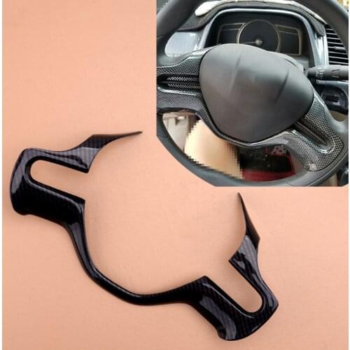 Black Car Inner Steering Wheel Strip Cover Trim Frame Decor Fit For Honda Civic 8th 2006 2007 2008 2009 2010 2011