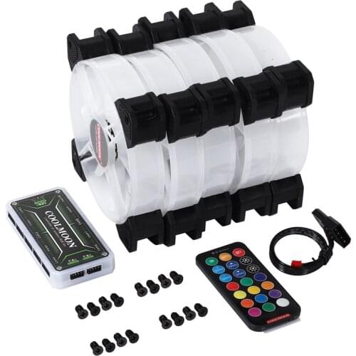 COOLMOON F-YH Computer Case PC Cooling Fan RGB Adjust 120mm Quiet + IR Remote New Computer Cooler RGB CPU Case Fan