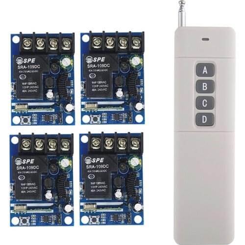 DC 12V 24V 36V 48V 1 CH RF Wireless Remote Control 4 * Receiver & 1* Transmitter High quality 1000m