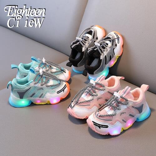 Size 21-30 Glowing Shoes for Kids Toddler Sneakers Glowing Children Casual Shoes Lighting Sneakers Boys Girls Glowing Baby Shoes