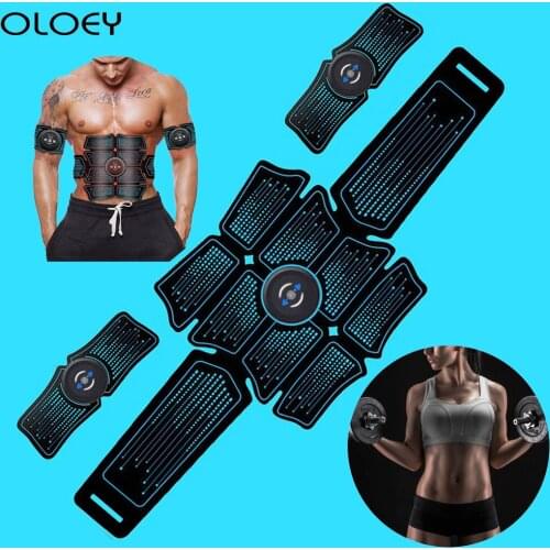 EMS Smart Fitness Wireless Abdominal Muscle Stimulator Training Electric Massager Body Slimming Belt USB Recharge ABS Home Gym