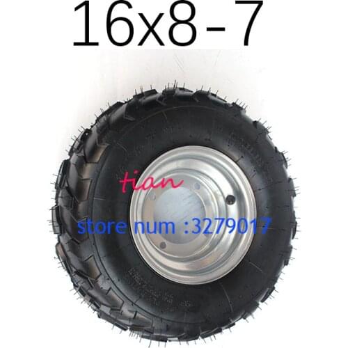 Hot Sale GO KART KARTING ATV UTV Buggy 16X8-7 ATV Tire Wheel Tubeless Tyre with Hub Rim for 50cc 70cc 90cc 110cc 125cc 250cc ATV