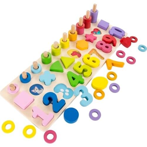 2020 Hot Baby Wooden Montessori Educational Material Toy Kids Early Learning Infant Shape Match Geometric Board Toy For children