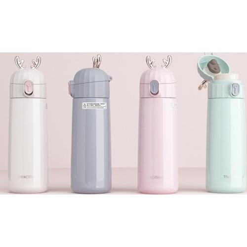 Mini 270ml Cute Deer Ears Modeling Design Thermos Cups 304 Stainless steel Thermos Water Bottle Fashion Ladys Vacuum Flaskls