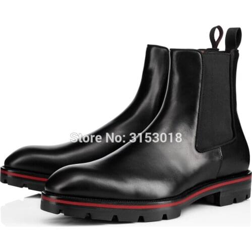Qianruiti Men Chelsea Boots Elastic Band Male waterproof platform ankle boot High Quality Men Boots