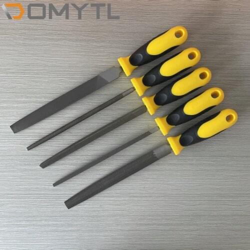 8" 5pc Of Round Square Triangular Flat Semi-Circular Double-Grained Middle Tooth File Set For Grater Carving Sharpening Knife