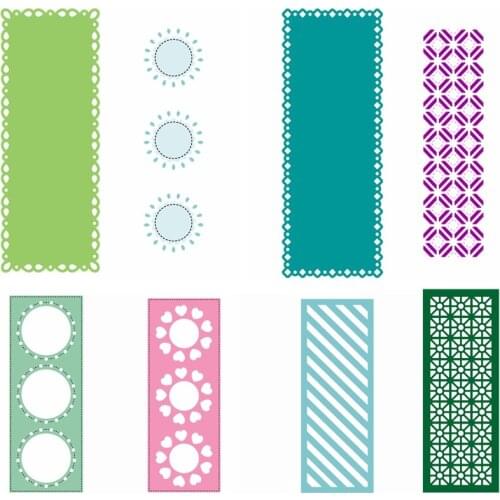 Nested Slimline Metal Cutting Dies Set Circle Love Stripe Symmetrical Pattern DIY Scrapbooking Embossing Dies 2021 New
