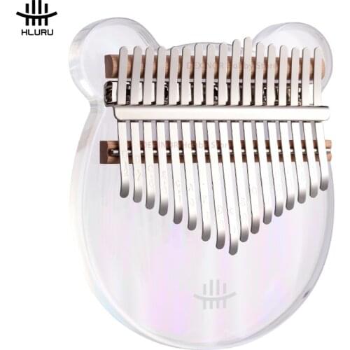 Hluru NEW Kalimba 17 Key Crystal transparent Thumb Piano Beginners child Music instrument Mbira Musical box Gift finger board