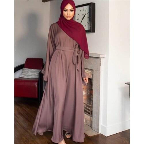 New Muslim Dress Middle East Dubai Abayas Robe Turban Dress Plain Womens Eid Mubarak Muslim Dress Kaftan Muslim Robe