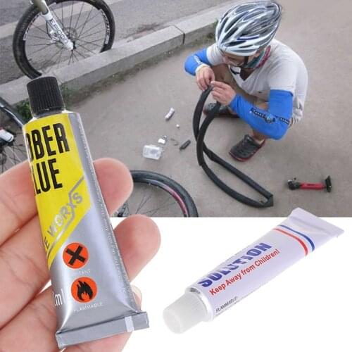 New 1Pcs 8ml Adhesive Glue Cement Rubber Inner Tube Repair Puncture Cold Patch Solution Kit Bicycle Repair Tool Bike Glue