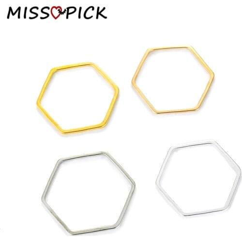 20pcs/lot 22mm Gold Sliver Color Hexagon Bezel Frame Charm Pendants For DIY Jewelry Making Handmade Earring Supplies Accessories