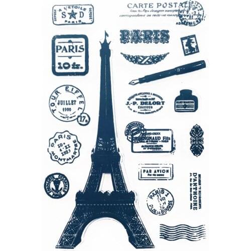 Iron tower Clear Stamps Silicone for DIY Scrapbooking Card Making Photo Album Crafts Template Decoration New Stamps
