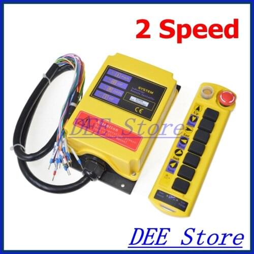 Free Shipping 1 Transmitter 7 channels 2 Speed Truck Control Hoist Crane Remote Control Push Button Switch System with E-stop