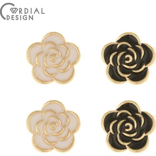 Cordial Design 100Pcs 11*11MM Jewelry Accessorie/Decorative Patch/Flower Shape/Hand Made/Paint Effect/Jewelry Finding Components