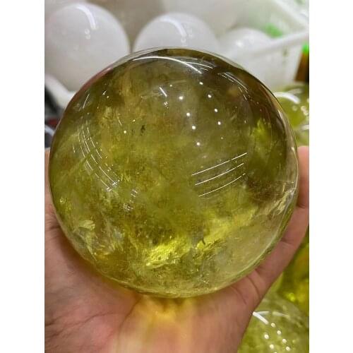 Natural topaz ball quartz crystal ball healing decoration