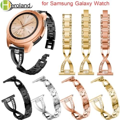 Replacement watchband For Samsung Galaxy Watch 42mm 20MM stainless steel smart wristbands For Samsung Galaxy Watch Crystal new