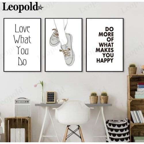 Modern Minimalist Alphabet Canvas Poster Love What You Do Inspirational Words Painting Wall Art Nordic Home Decoration