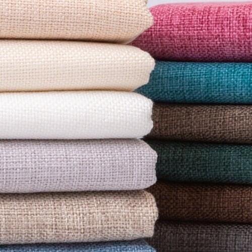 Sofa Fabric Handmade Diy Thick Linen Cotton Linen Solid Color Old Coarse Cloth Canvas Tablecloth Pillow Fabrics by Meter Sewin
