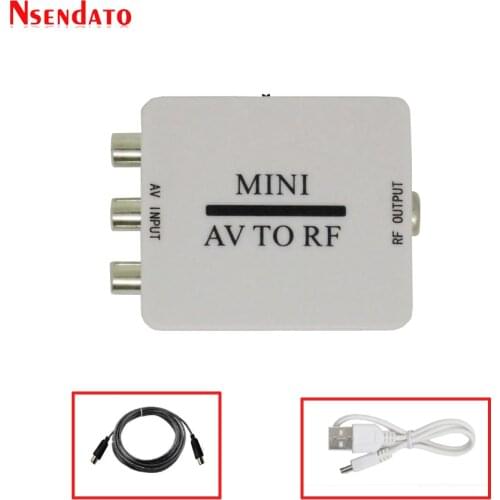 Mini HD Video Converter Box RCA AV CVSB to RF Video Adapter Converter Support RF 67.25Mhz 61.25Mhz AV To RF Scaler TV Switcher