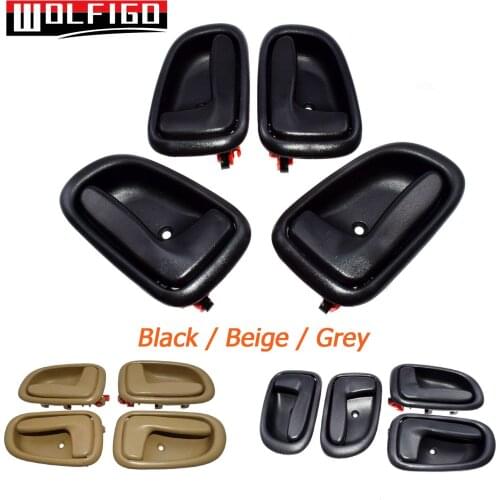 WOLFIGO Black/Beige/Dark Grey Interior Inside Door Handles Front Rear Left Right For GEO PRIZM TOYOTA 4pcs 6920612130 New