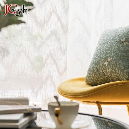 Wave White Tulle Curtains For Living Room Sheer Curtains For Bedroom Kitchen For Tulle Striped Voile Curtains For Window Drapes