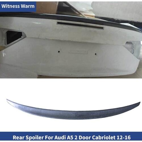 Rear Spoiler For Audi A5 Spoiler 2door Convertible 2012 2013 2014 2015 2016 Carbon fiber rear trunk lip Wings Car Styling