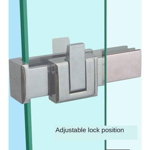 Bathroom Glass Door Lock Latch Lock U-Shaped Glass Door Lock Shower Room Sliding Gate Limiting Device Latch Catch