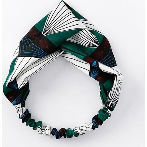 Women Girls Summer Bohemian Hair Bands Headwrap Print Headbands Retro Cross Turban Bandage Bandanas HairBands Hair Accessories