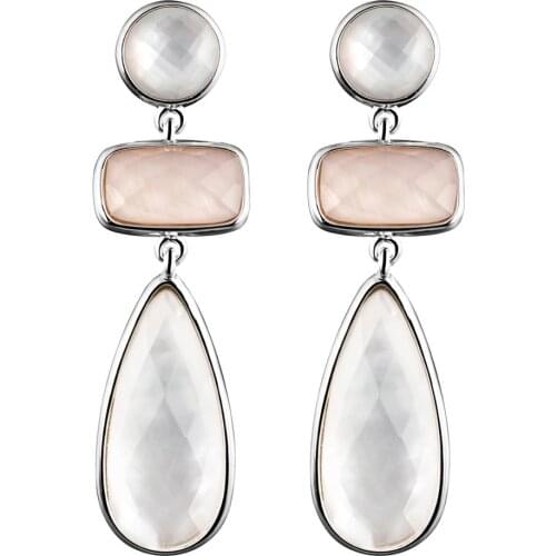 DORMITH real 925 sterling silver earrings natural mother of pearl earrings water drop earrings for women fine gemstone jewelry