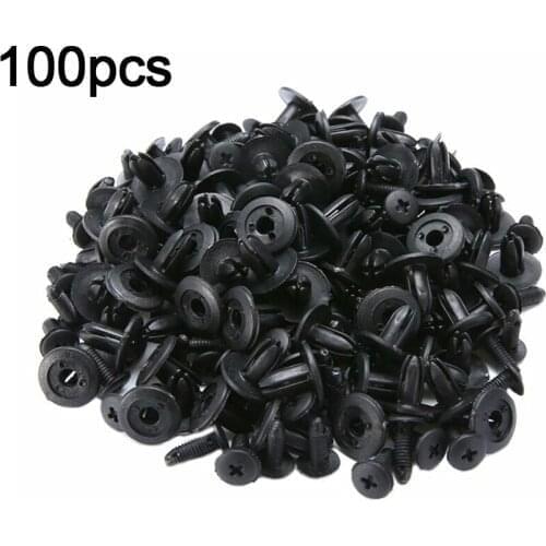 100pcs Car Plastic Rivets 6mm Hole Fastener Bolt cap Auto Fender Bumper Push Pin Clips universal Screw cap