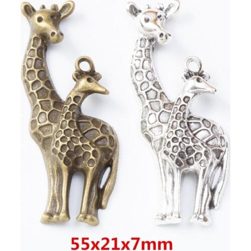15 pieces of retro metal zinc alloy giraffe Pendant for DIY handmade jewelry necklace making 8104