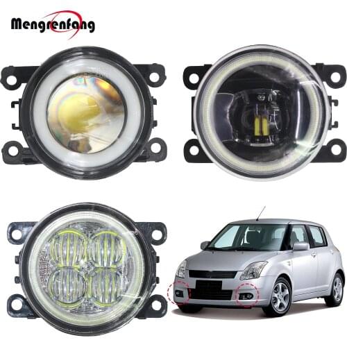 2 Pieces Car Fog light LED Angel Eye DRL Daytime Running Lamp H11 12V High Bright For Suzuki Swift MZ EZ Hatchback 2005-2015