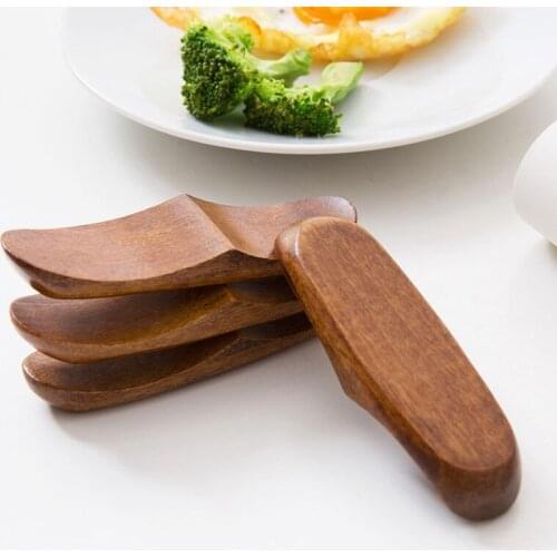 2PCS Japanese Style Wooden Chopstick Rest Double-Use Tray Spoon Rack DIY Home Table Decor Tableware Holder