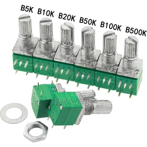 5PCS RV097NS 5PIN Single audio power discharge positioner with switch B1K/5K/10K/20K/50K/100K