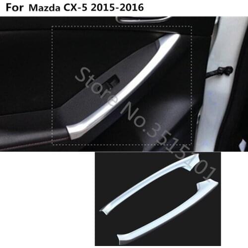 Car Cover Stick Trim ABS Chrome Door Rear Handle Bowl Armrest Handrail Frame Panel 2pcs For Mazda CX-5 CX5 2013 2014 2015 2016