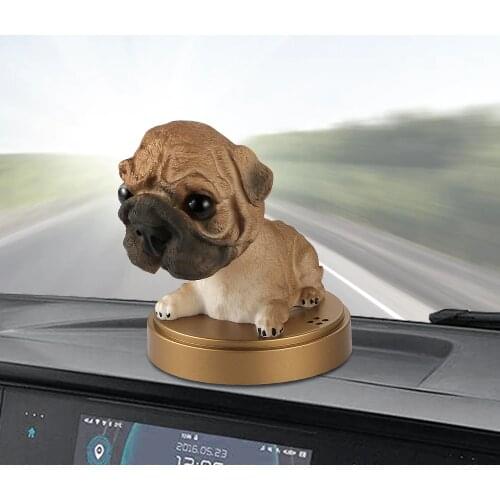 Car Ornament Shaking Head Dog Doll Solid Perfume Decoration Cute Automobile Interior Dashboard Bobble Head Dog Toys Accessories
