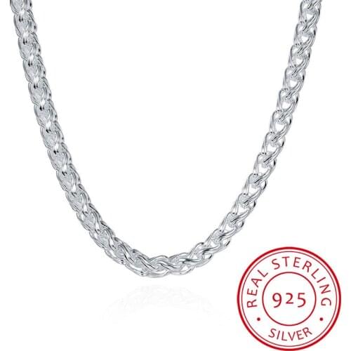 Fashion mens jewelry 925 sterling silver chains necklace 6mm Twisted thick chains necklace for women fine jewelry 20inch