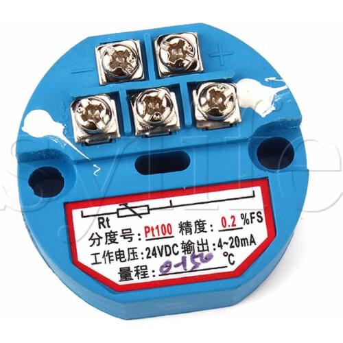 RTD PT100 Temperature Sensors Transmitter 0-150 DC 24V Blue