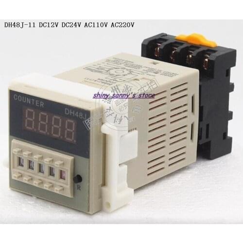 DH48J-11 DC12V, DC24V, AC110V, AC220V Electronic Preset Display Counters 1-999900 On 11 Pins Base Brand New
