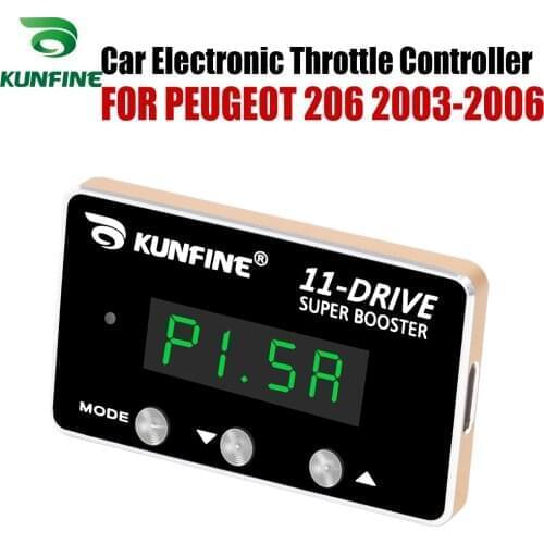 KUNFINE Car Electronic Throttle Controller Racing Accelerator Potent Booster For PEUGEOT 206 2003-2006 Tuning Part