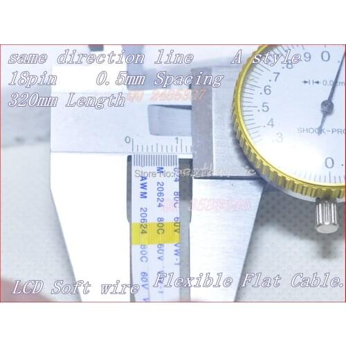 LCD cable 0.5mm Spacing + 320mm Length +18P A / same direction line Soft wire FFC Flexible Flat Cable. 18P*0.5A*320MM