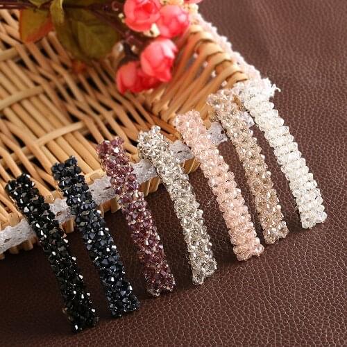 1Pcs Bling Crystal Hairpins Headwear forWomen Girls Rhinestone Hair Clips Pins Barrette Styling Tools Accessories 7 Colors