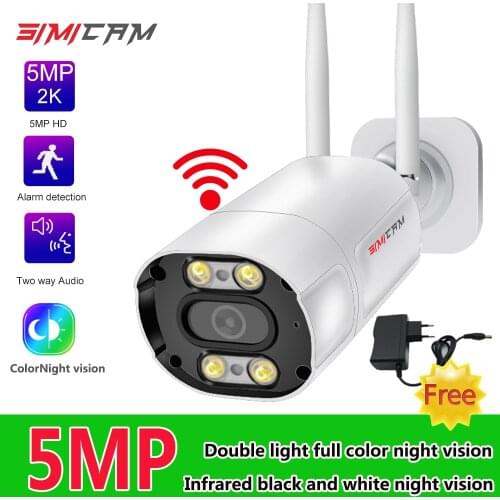 WIFI IP camera security 5MP/2MP AI Human Detect alarm wireless two way audio Onvif Double light night visioin Video surveillance