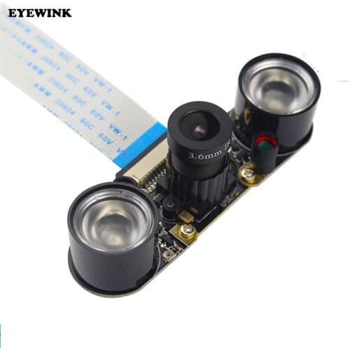 Camera, Fish-eye Wide-angle Camera for Raspberry Pi 3/2 / B + Camera 5MP /1080p+Camera Kit IR Sensor LED Light
