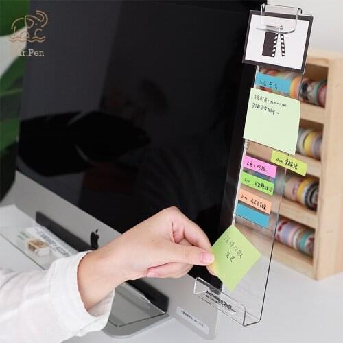 Creative Acrylic Monitor Message Memo Board for Sticky Note Transparent Name Card Phone Holder Desktop Plastic Office Supplies