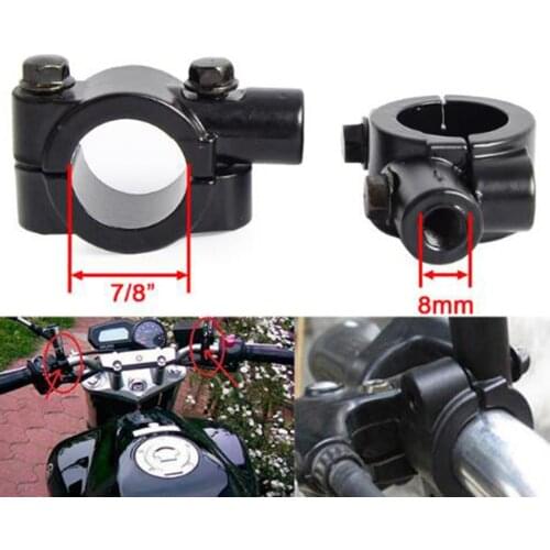 8mm 7/8' Motorcycle Rearview Handlebar Mirror Mount Holders Adapter Clamp
