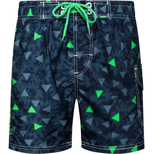 Summer Mens Party Shorts Seaside Resort Quick Drying Beach Pants Triangular Printing Casual