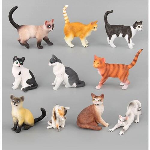 Mini Cat Figurines Model Cute Cat Animal Model Toy Figurine Model Simulation Crafts Animals Miniature Cute Ornaments For Home
